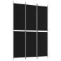 Preview: 3-tlg. Paravent Schwarz 150x220 cm Stoff