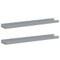 Preview: Bilderleisten 2 Stk. Grau 60x9x3 cm MDF