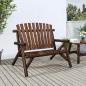 Preview: ARDEBO.de - Gartenbank 2-Sitzer 119x85x98 cm Massivholz Fichte