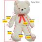 Preview: Weicher XXL-Plüsch-Teddybär Weiß 135 cm