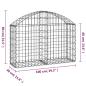 Preview: Gabione mit Hochbogen 100x30x60/80 cm Verzinktes Eisen