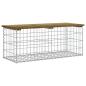 Preview: Gartenbank aus Gabionen 103x44x42 cm Kiefernholz Imprägniert