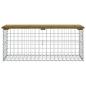 Preview: Gartenbank aus Gabionen 103x44x42 cm Kiefernholz Imprägniert