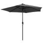 Preview: Sonnenschirm mit LED-Beleuchtung und Alu-Mast 270 cm Anthrazit