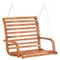 Preview: Schaukelbank Bugholz Massiv mit Teak-Finish 126x63x92 cm
