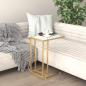 Preview: ARDEBO.de - Computer-Beistelltisch Wei? Marmor 50x35x65 cm Hartglas