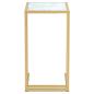 Preview: Computer-Beistelltisch Wei? Marmor 50x35x65 cm Hartglas