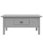 Preview: Couchtisch BODO Grau 100x55x46 cm Massivholz Kiefer