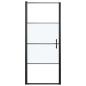 Preview: Duschtür 91x195 cm Halbmatt Hartglas Schwarz