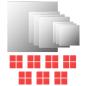 Preview: 7-teiliges Wandspiegelset Quadratisch Glas