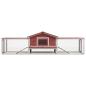 Preview: Kaninchenstall Rot 310x70x87 cm Kiefer & Tanne Massivholz