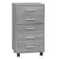 Preview: Schubladenschrank mit Rollen Grau Sonoma Holzwerkstoff