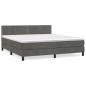 Preview: Boxspringbett mit Matratze Dunkelgrau 180x200 cm Samt
