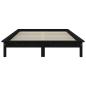 Preview: Massivholzbett Schwarz 150x200 cm Kiefer