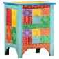 Preview: ARDEBO.de - Handbemalter Nachttisch 40×30×50 cm Mango Massivholz