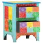 Preview: Handbemalter Nachttisch 40×30×50 cm Mango Massivholz