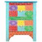 Preview: Handbemalter Nachttisch 40×30×50 cm Mango Massivholz