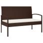 Preview: Gartenbank mit Kissen Braun 105 cm Poly Rattan