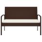 Preview: Gartenbank mit Kissen Braun 105 cm Poly Rattan