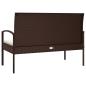 Preview: Gartenbank mit Kissen Braun 105 cm Poly Rattan