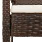 Preview: Gartenbank mit Kissen Braun 105 cm Poly Rattan
