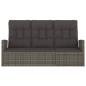 Preview: Gartenbank mit Liegefunktion & Kissen Grau 173 cm Poly Rattan