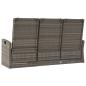 Preview: Gartenbank mit Liegefunktion & Kissen Grau 173 cm Poly Rattan