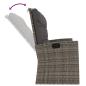 Preview: Gartenbank mit Liegefunktion & Kissen Grau 173 cm Poly Rattan
