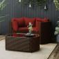 Preview: ARDEBO.de - 4-tlg. Garten-Lounge-Set mit Kissen Braun Poly Rattan