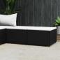 Preview: ARDEBO.de - Gartenhocker mit Kissen 2 Stk. Schwarz Poly Rattan