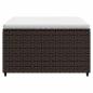 Preview: Gartenhocker mit Kissen 2 Stk. Braun Poly Rattan