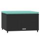 Preview: Gartenhocker mit Kissen 2 Stk. Schwarz Poly Rattan