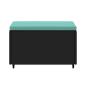 Preview: Gartenhocker mit Kissen 2 Stk. Schwarz Poly Rattan