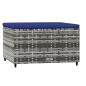 Preview: Gartenhocker mit Kissen 2 Stk. Grau Poly Rattan