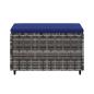 Preview: Gartenhocker mit Kissen 2 Stk. Grau Poly Rattan