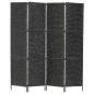 Preview: ARDEBO.de - 4-teiliger Paravent Schwarz 154×160 cm Wasserhyazinthe