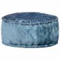 Preview: ARDEBO.de - Pouf Rund Samt 40x20 cm Blau
