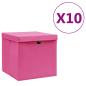 Preview: ARDEBO.de - Aufbewahrungsboxen mit Deckeln 10 Stk. 28x28x28 cm Rosa