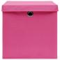 Preview: Aufbewahrungsboxen mit Deckeln 10 Stk. 28x28x28 cm Rosa
