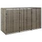 Preview: ARDEBO.de - Mülltonnenbox für 3 Tonnen Grau 207x80x117 cm Poly Rattan