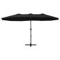 Preview: Sonnenschirm mit Aluminium-Mast 460x270 cm Schwarz