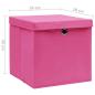 Preview: Aufbewahrungsboxen mit Deckeln 4 Stk. 28x28x28 cm Rosa
