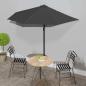 Preview: ARDEBO.de - Balkon-Sonnenschirm mit Alu-Mast Anthrazit 270x144 cm Halbrund