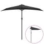 Preview: Balkon-Sonnenschirm mit Alu-Mast Anthrazit 270x144 cm Halbrund