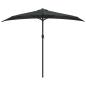 Preview: Balkon-Sonnenschirm mit Alu-Mast Anthrazit 270x144 cm Halbrund