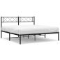 Preview: Bettgestell mit Kopfteil Metall Schwarz 160x200 cm