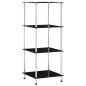 Preview: ARDEBO.de - Regal mit 4 Ablagen Schwarz 40x40x100 cm Hartglas