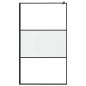 Preview: Duschwand für Walk-In Dusche 115x195 cm ESG Mattiert Schwarz