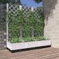 Preview: ARDEBO.de - Garten-Pflanzgefäß mit Spalier Weiß 120 x 40 x 121,5 cm PP