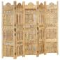 Preview: ARDEBO.de - 5-tlg. Raumteiler Handgeschnitzt 200×165 cm Mango Massivholz